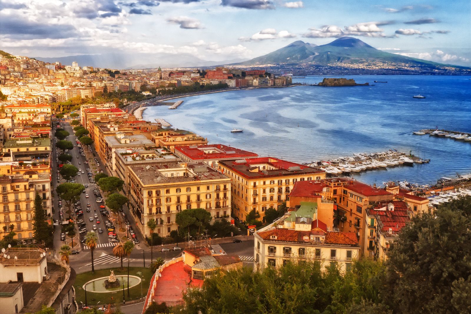 Italiano: Napoli, quartiere di Fuorigrotta, veduta dalla collina